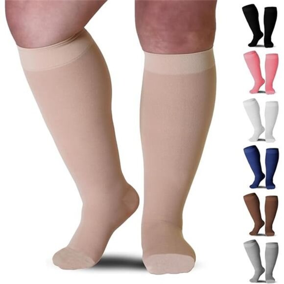 Compression Socks -USA Made Knee-High Closed Toe Support Hose for Varicose Veins - Picture 7 of 7
